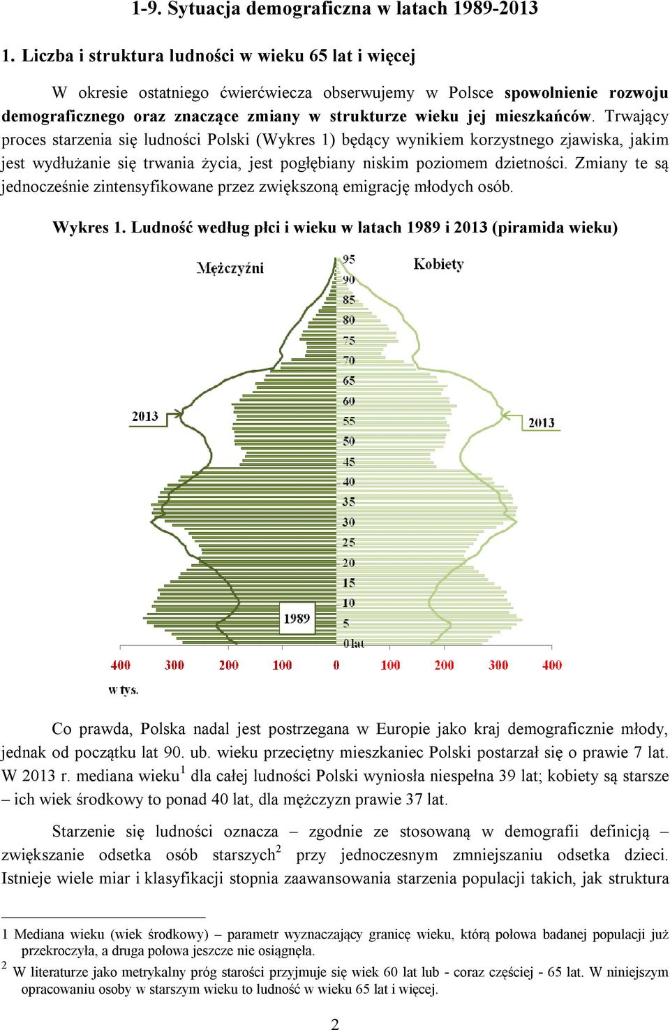 Trwający proces starzenia się ludności Polski (Wykres 1) będący wynikiem korzystnego zjawiska, jakim jest wydłużanie się trwania życia, jest pogłębiany niskim poziomem dzietności.