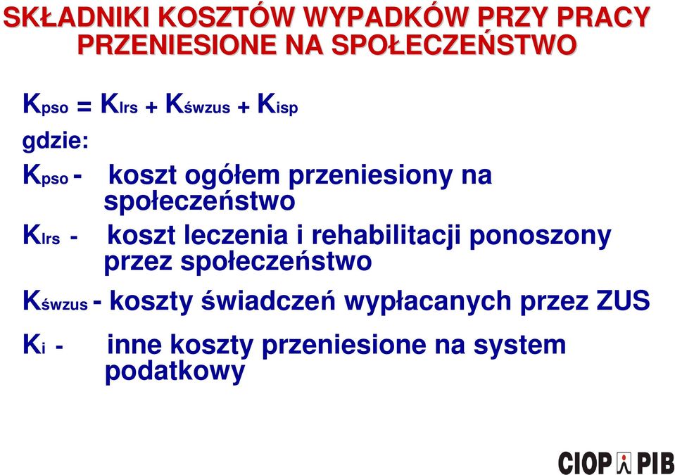 społeczeństwo koszt leczenia i rehabilitacji ponoszony przez społeczeństwo Kśwzus