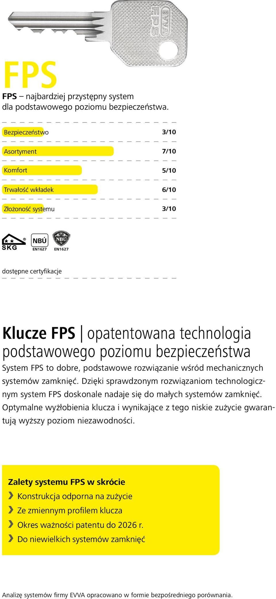 FPS to dobre, podstawowe rozwiązanie wśród mechanicznych systemów zamknięć. Dzięki sprawdzonym rozwiązaniom technologicznym system FPS doskonale nadaje się do małych systemów zamknięć.