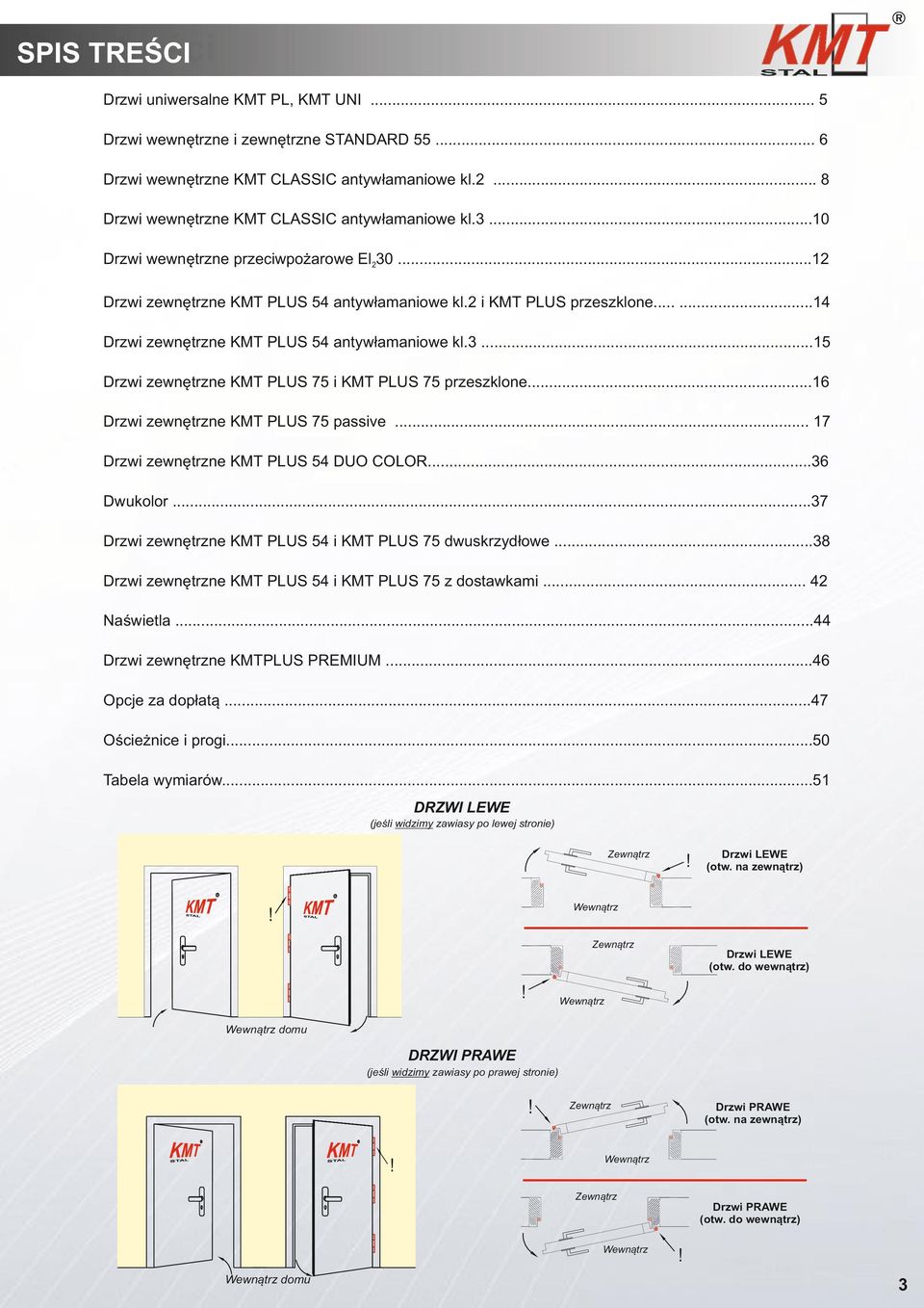 .....14 Drzwi zewnętrzne KMT antywłamaniowe kl.3...15 Drzwi zewnętrzne KMT i KMT przeszklone...16 Drzwi zewnętrzne KMT passive... 17 Drzwi zewnętrzne KMT DUO COLOR...36 Dwukolor.