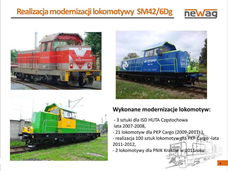 lokomotyw dla PKP Cargo (2009-2011r.