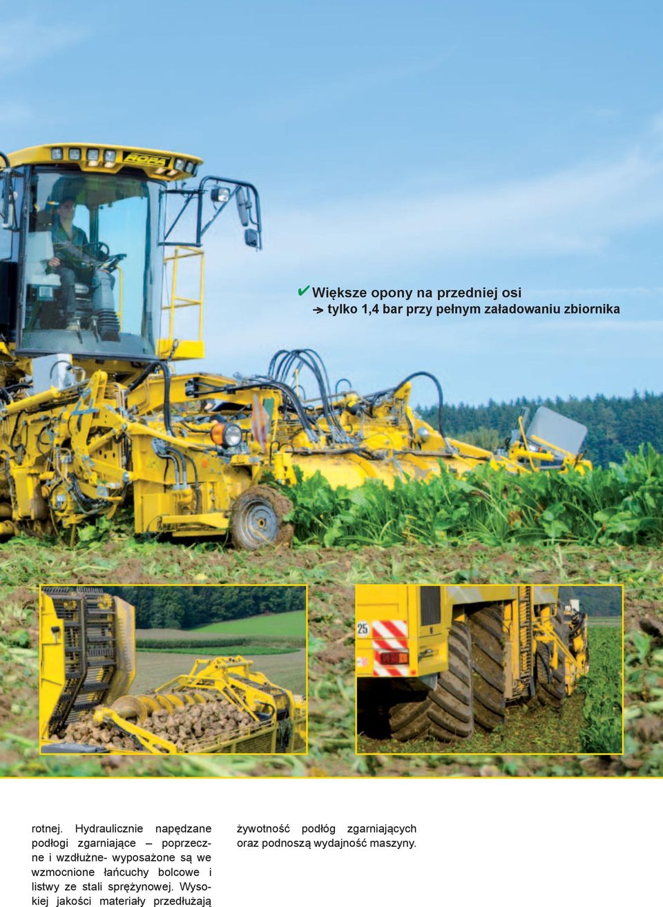 Hydraulicznie napędzane podłogi zgarniające poprzeczne i wzdłużne- wyposażone są we