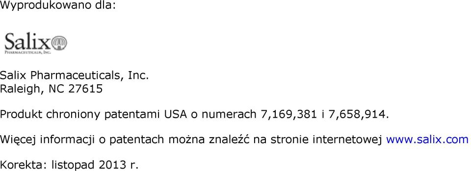 numerach 7,169,381 i 7,658,914.