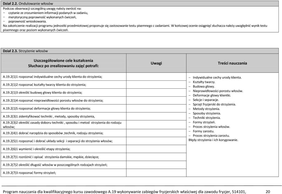 wnioskowania. Na zakończenie realizacji programu jednostki przedmiotowej proponuje się zastosowanie testu pisemnego z zadaniami.