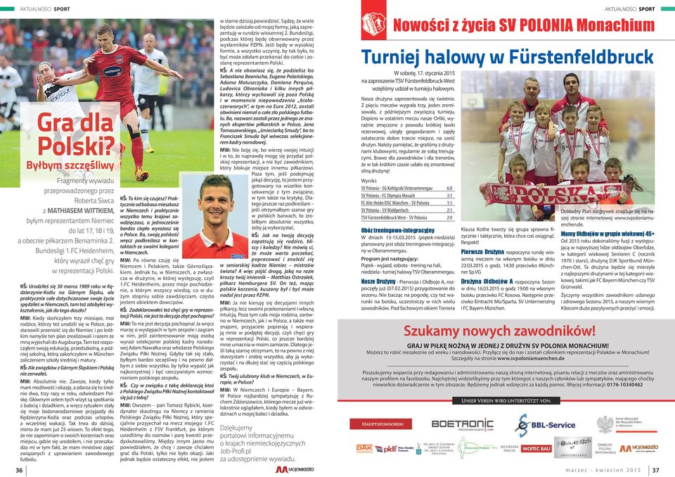 FC Heidenheim, który wyraził chęć gry w reprezentacji Polski.