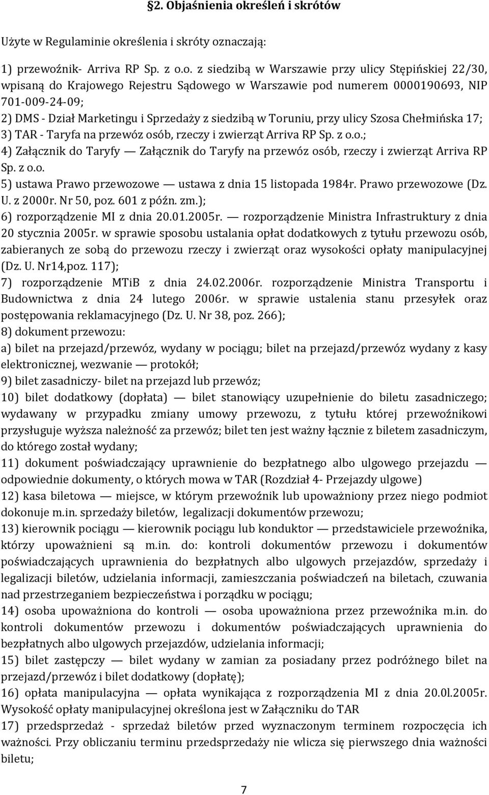 reślenia i skróty oz