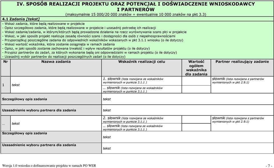 którym/których będą prowadzone działania na rzecz wyrównywania szans płci w projekcie - Wskaż, w jaki sposób projekt realizuje zasadę równości szans i dostępności dla osób z niepełnosprawnościami -