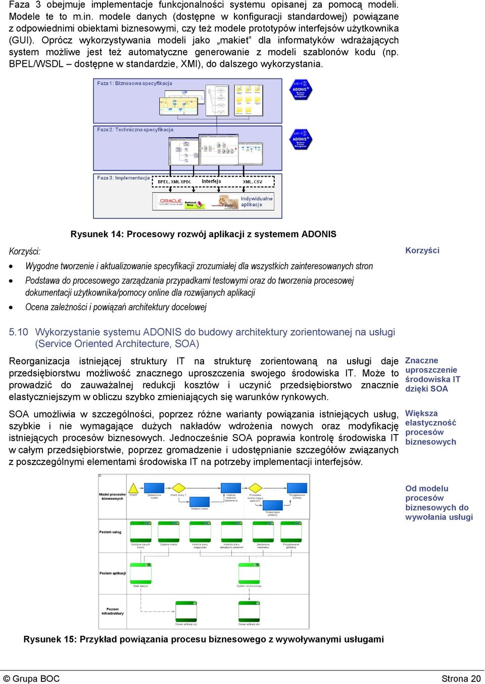 Oprócz wykorzystywania modeli jako makiet dla informatyków wdrażających system możliwe jest też automatyczne generowanie z modeli szablonów kodu (np.