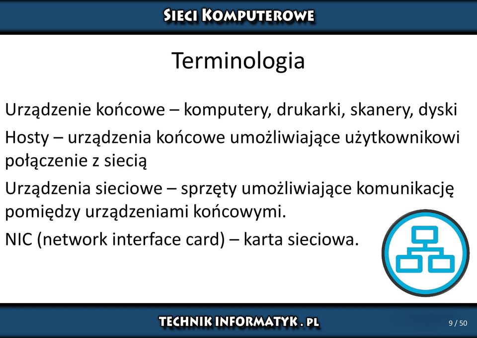 siecią Urządzenia sieciowe sprzęty umożliwiające komunikację pomiędzy