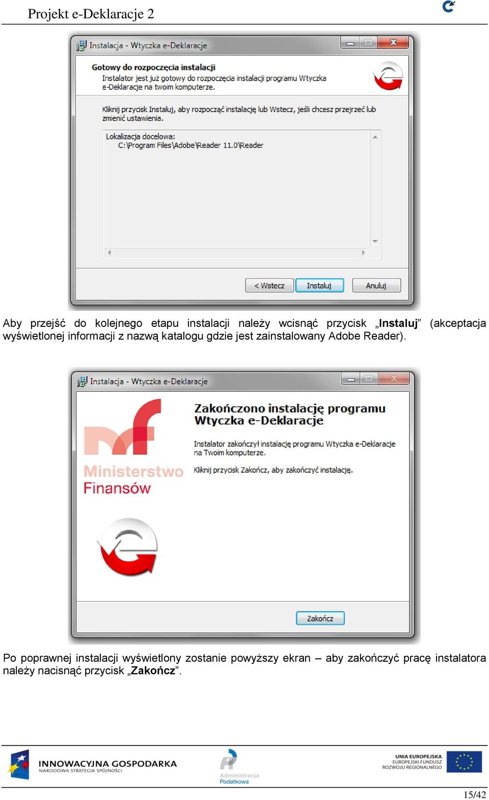 zainstalowany Adobe Reader).