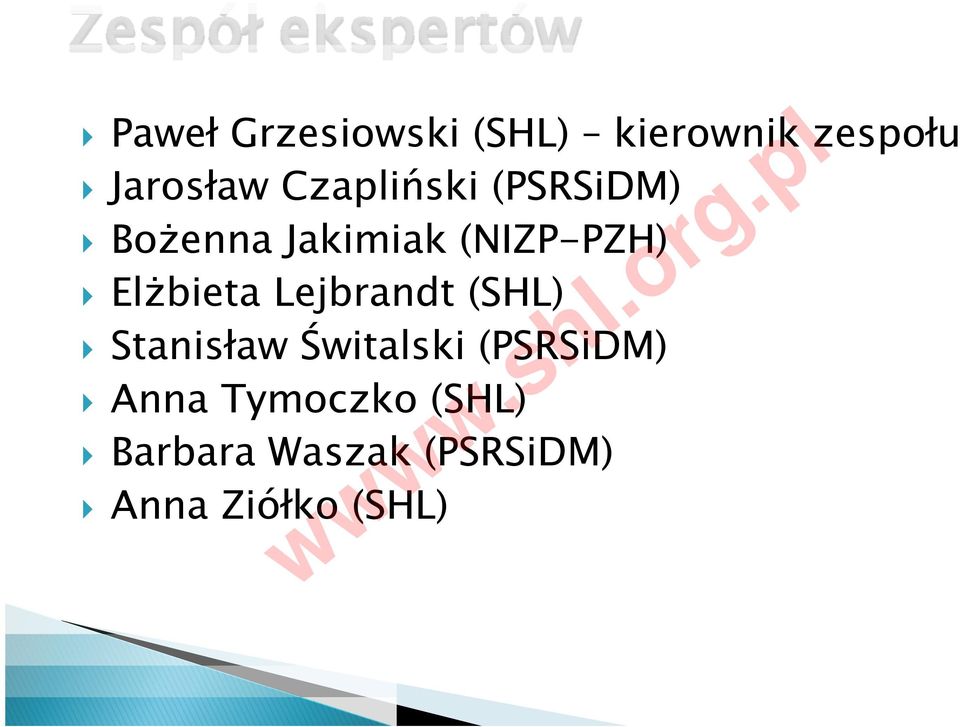 Elżbieta Lejbrandt (SHL) Stanisław Świtalski (PSRSiDM)