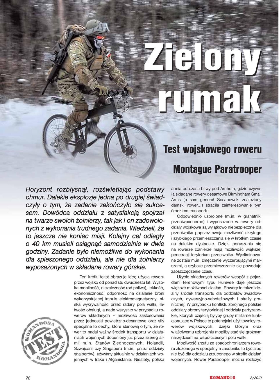 Zielony rumak. Test wojskowego roweru Montague Paratrooper - PDF Free  Download