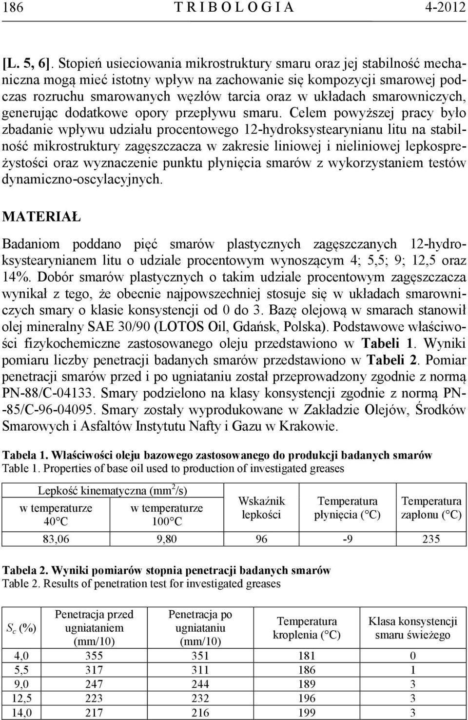 smarowniczych, generując dodatkowe opory przepływu smaru.