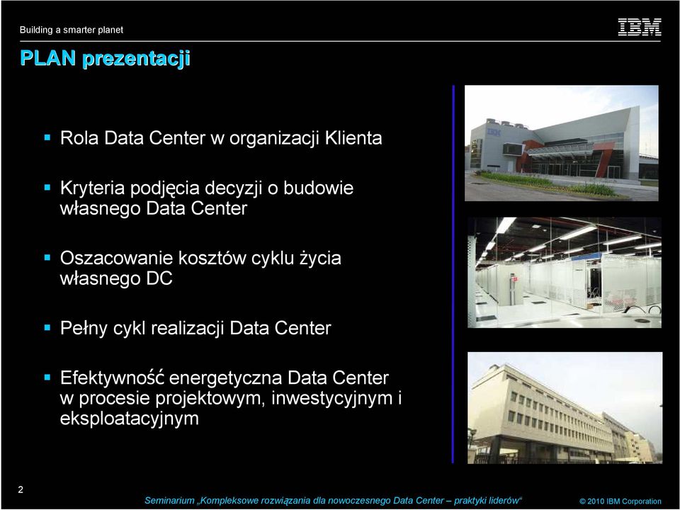 cyklu życia własnego DC Pełny cykl realizacji Data Center Efektywność