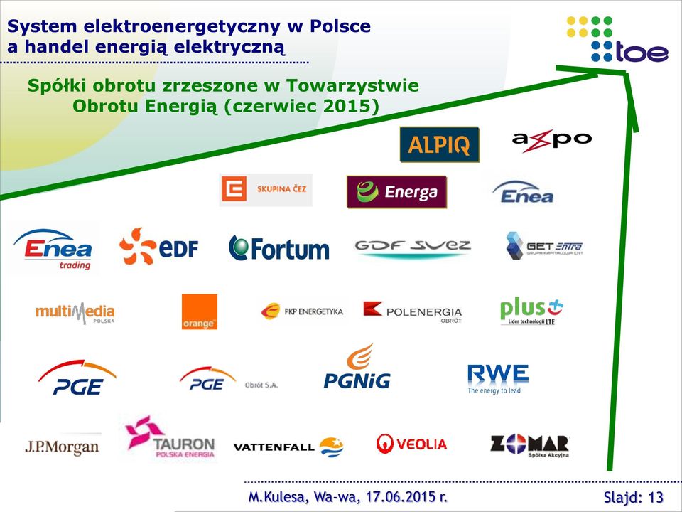 zrzeszone w Towarzystwie Obrotu Energią