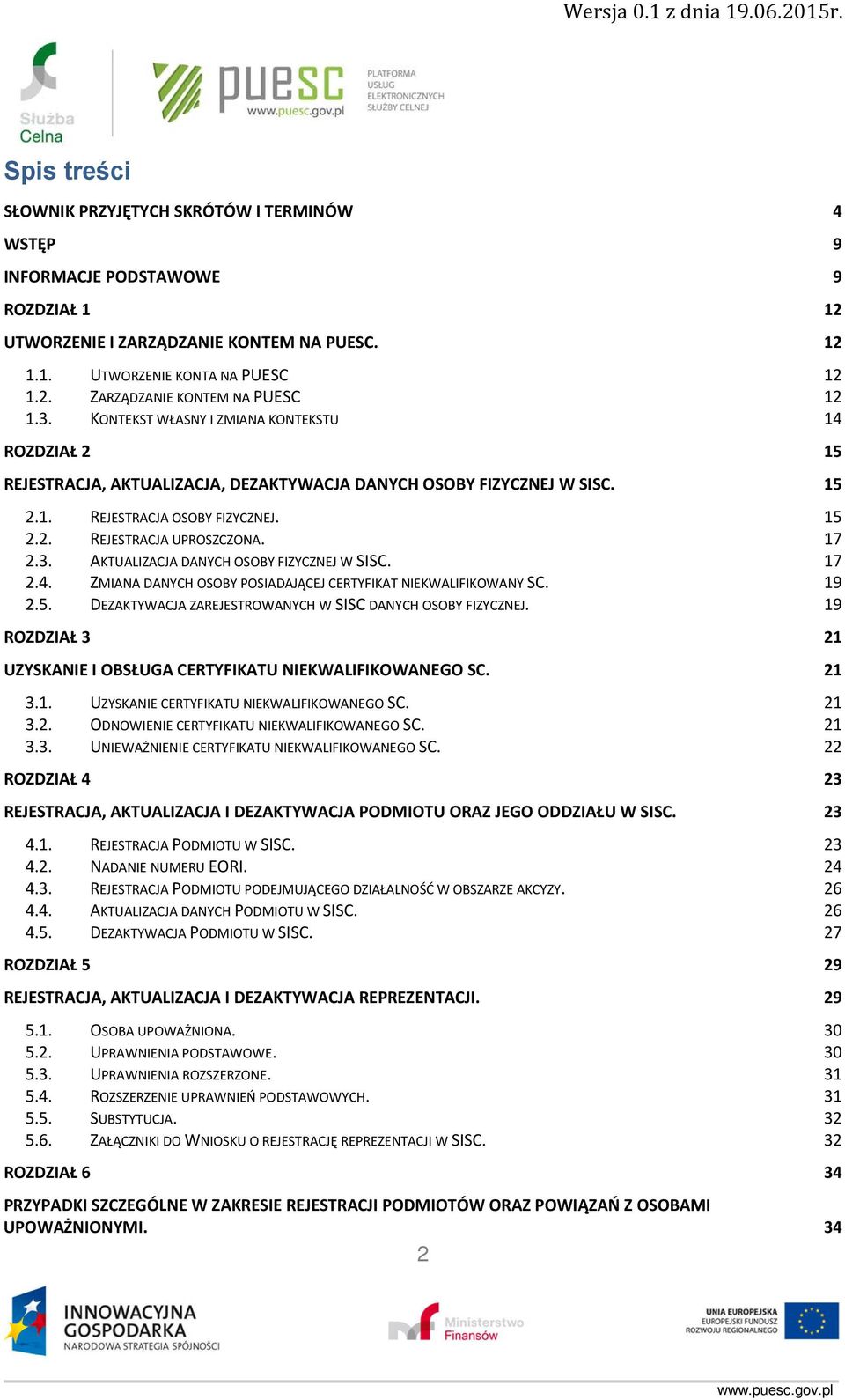 17 2.3. AKTUALIZACJA DANYCH OSOBY FIZYCZNEJ W SISC. 17 2.4. ZMIANA DANYCH OSOBY POSIADAJĄCEJ CERTYFIKAT NIEKWALIFIKOWANY SC. 19 2.5. DEZAKTYWACJA ZAREJESTROWANYCH W SISC DANYCH OSOBY FIZYCZNEJ.
