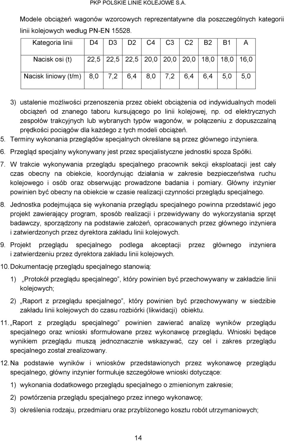 przez obiekt obciążenia od indywidualnych modeli obciążeń od znanego taboru kursującego po linii kolejowej, np.