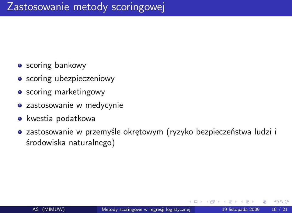 zastosowanie w przemyśle okrętowym (ryzyko bezpieczeństwa ludzi i