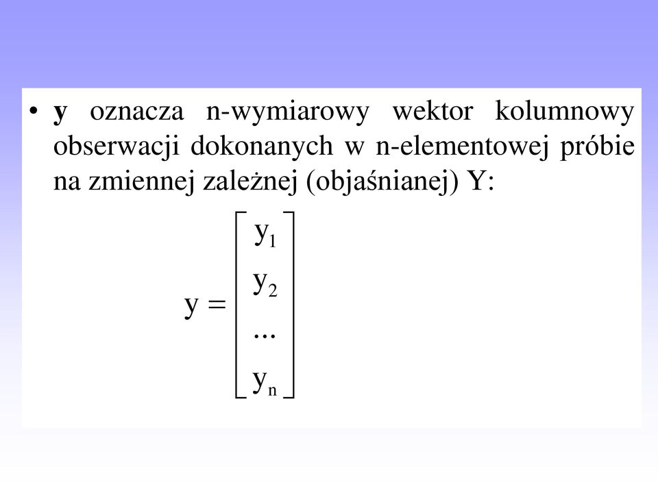 n-elementowej próbie na zmiennej