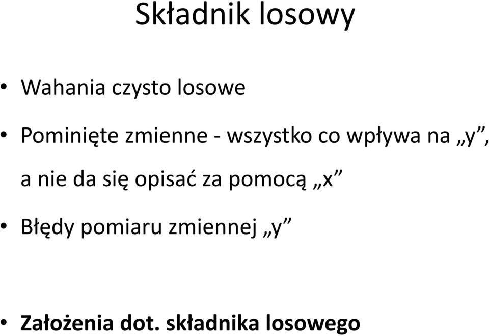 y, a nie da się opisać za pomocą x Błędy