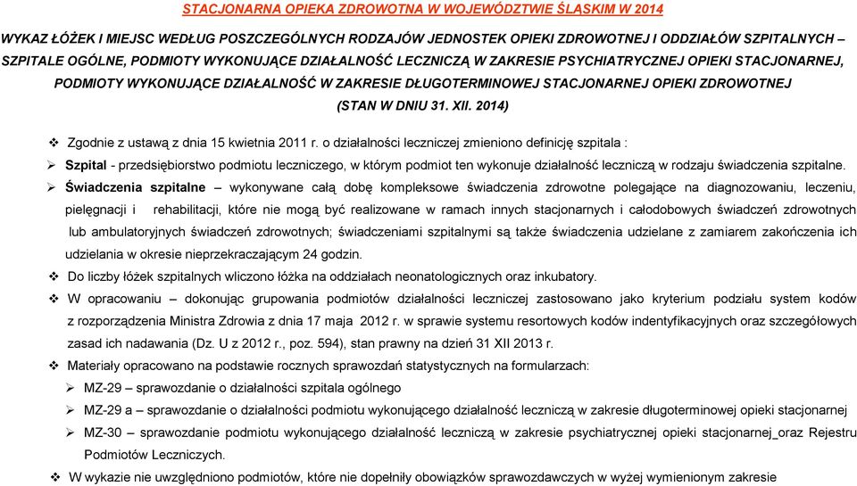 2014) Zgodnie z ustawą z dnia 15 kwietnia 2011 r.