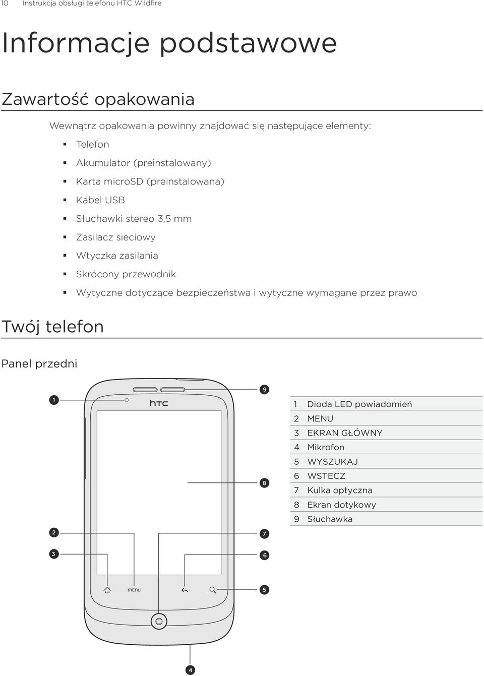 Zasilacz sieciowy Wtyczka zasilania Skrócony przewodnik Wytyczne dotyczące bezpieczeństwa i wytyczne wymagane przez prawo Panel przedni