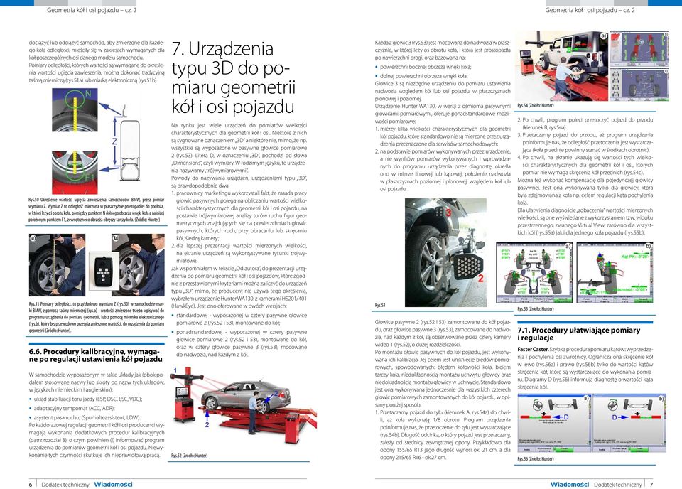 50 Określenie wartości ugięcia zawieszenia samochodów BMW, przez pomiar wymiaru Z.