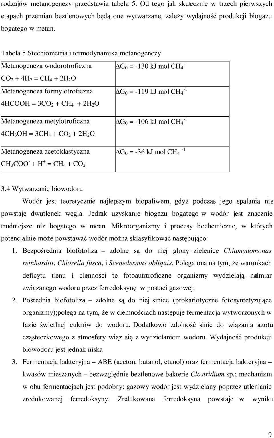 3CO 2 + CH 4 + 2H 2 O Metanogeneza metylotroficzna 4CH 3 OH = 3CH 4 + CO 2 + 2H 2 O Metanogeneza acetoklastyczna G 0 = -106 kj mol CH 4-1 G 0 = -36 kj mol CH 4-1 CH 3 COO - + H + = CH 4 + CO 2 3.