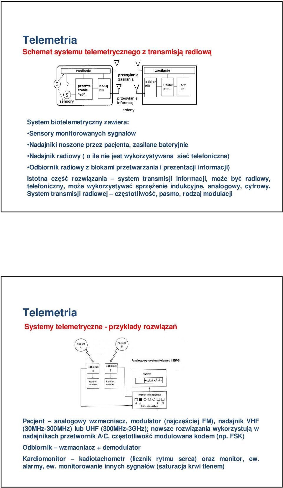 telefoniczny, może wykorzystywać sprzężenie indukcyjne, analogowy, cyfrowy.