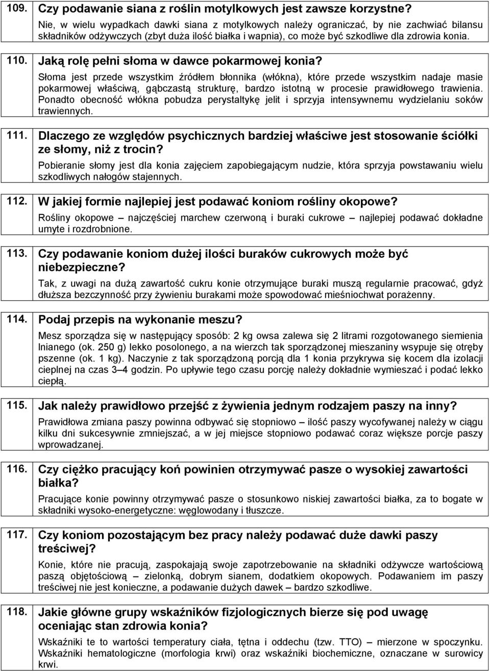 Jaką rolę pełni słoma w dawce pokarmowej konia?