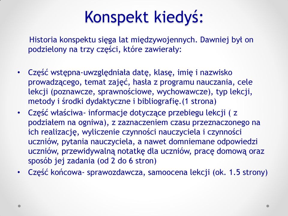 (poznawcze, sprawnościowe, wychowawcze), typ lekcji, metody i środki dydaktyczne i bibliografię.
