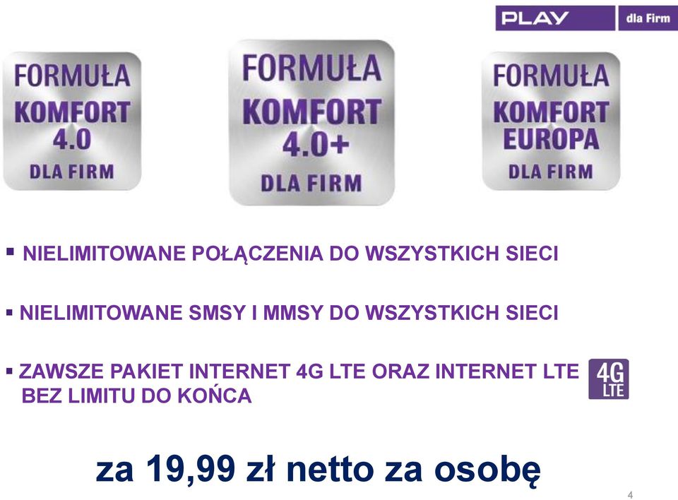 ZAWSZE PAKIET INTERNET 4G LTE ORAZ INTERNET
