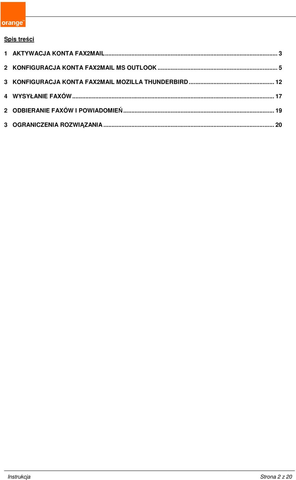 .. 5 3 KONFIGURACJA KONTA FAX2MAIL MOZILLA THUNDERBIRD.