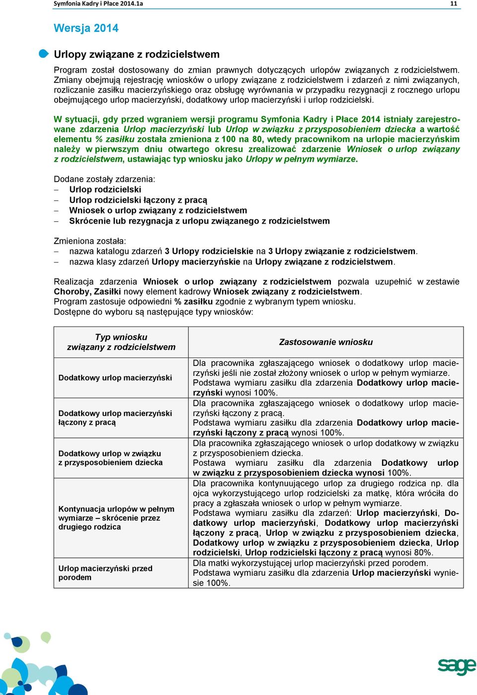 urlopu obejmującego urlop macierzyński, dodatkowy urlop macierzyński i urlop rodzicielski.