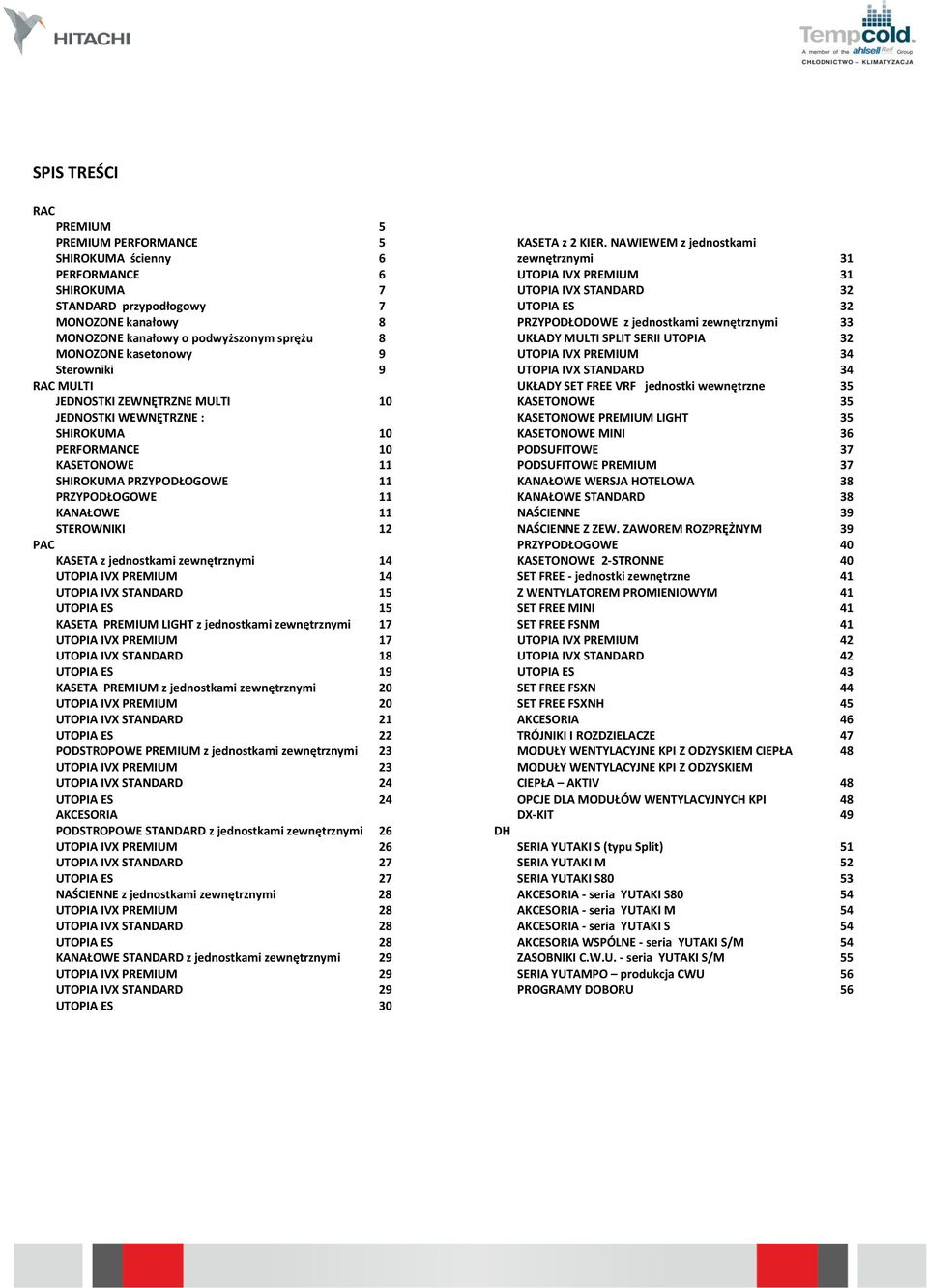 KASETA z jednostkami zewnętrznymi 14 PREMIUM 14 STANDARD 15 UTOPIA ES 15 KASETA PREMIUM LIGHT z jednostkami zewnętrznymi 17 PREMIUM 17 STANDARD 18 UTOPIA ES 19 KASETA PREMIUM z jednostkami