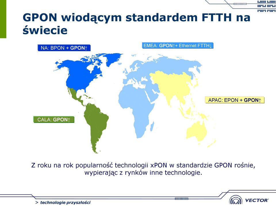 CALA: GPON Z roku na rok popularność technologii xpon