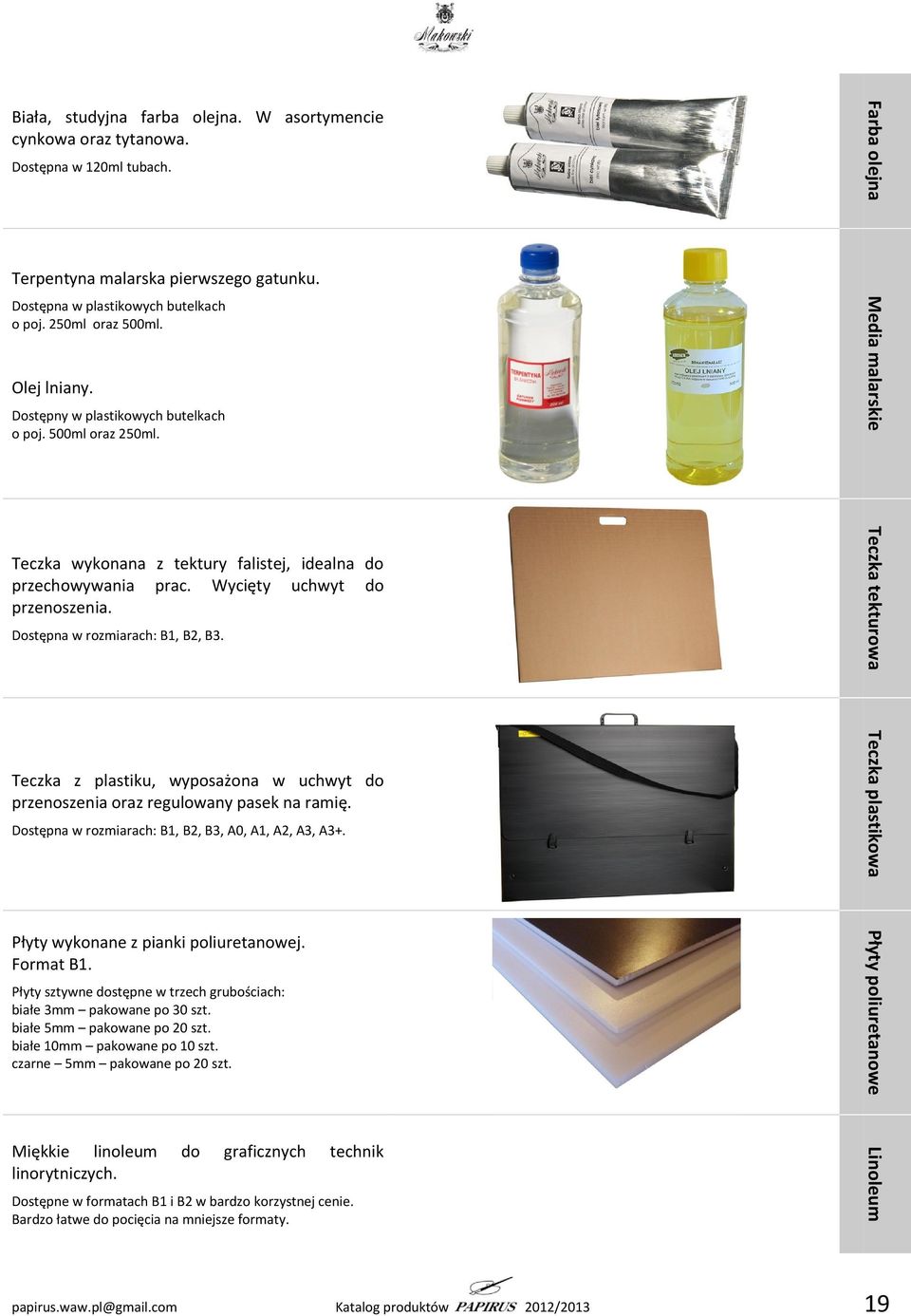 Teczka wykonana z tektury falistej, idealna do przechowywania prac. Wycięty uchwyt do przenoszenia. Dostępna w rozmiarach: B1, B2, B3.