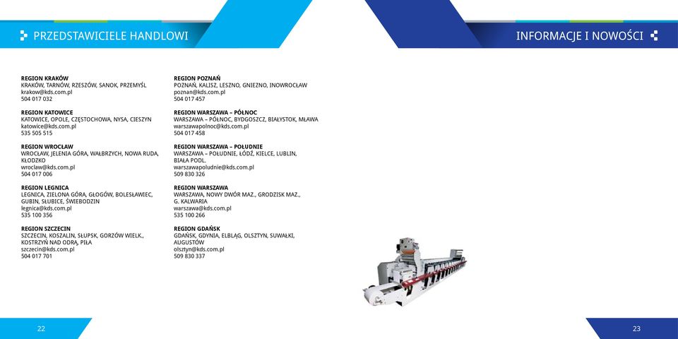 pl 535 505 515 REGION Wrocław Wrocław, Jelenia Góra, Wałbrzych, Nowa Ruda, Kłodzko wroclaw@kds.com.
