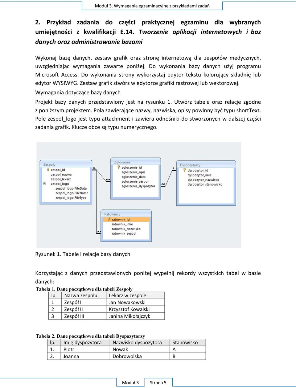 Do wykonania bazy danych użyj programu Microsoft Access. Do wykonania strony wykorzystaj edytor tekstu kolorujący składnię lub edytor WYSIWYG.