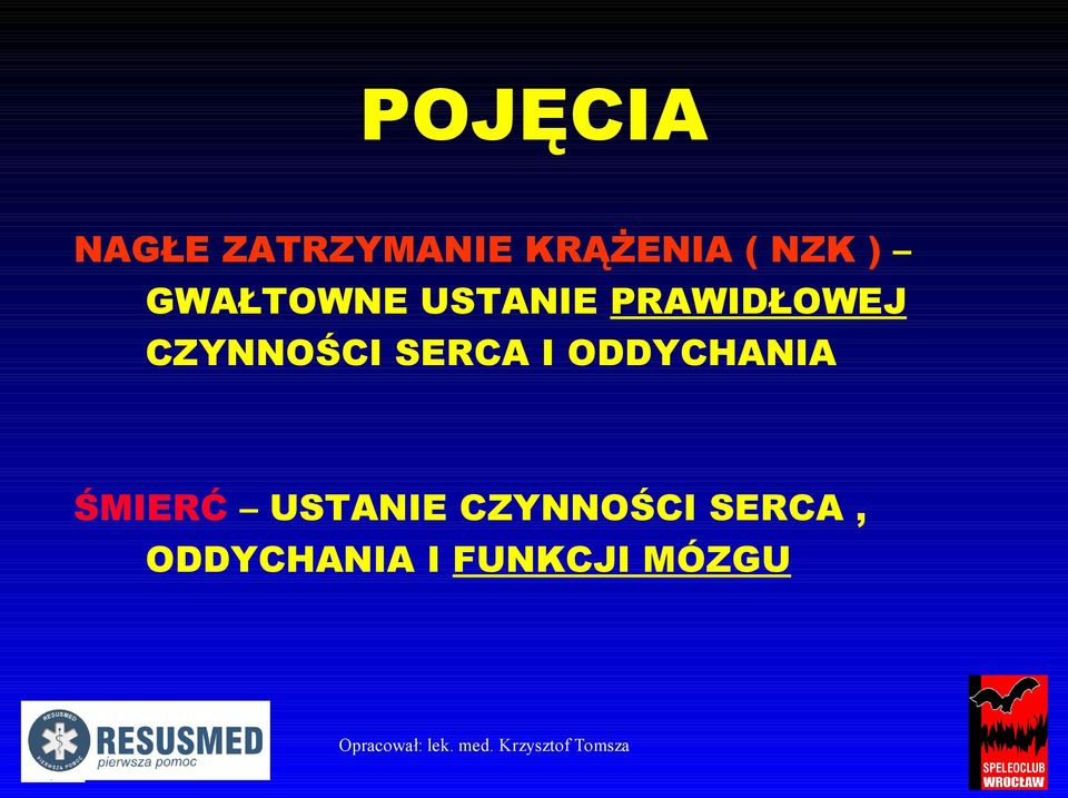 CZYNNOŚCI SERCA I ODDYCHANIA ŚMIERĆ