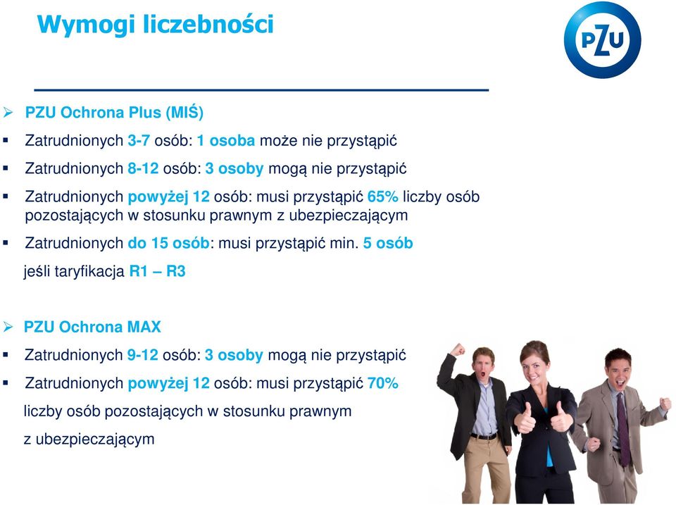 ubezpieczającym Zatrudnionych do 15 osób: musi przystąpić min.