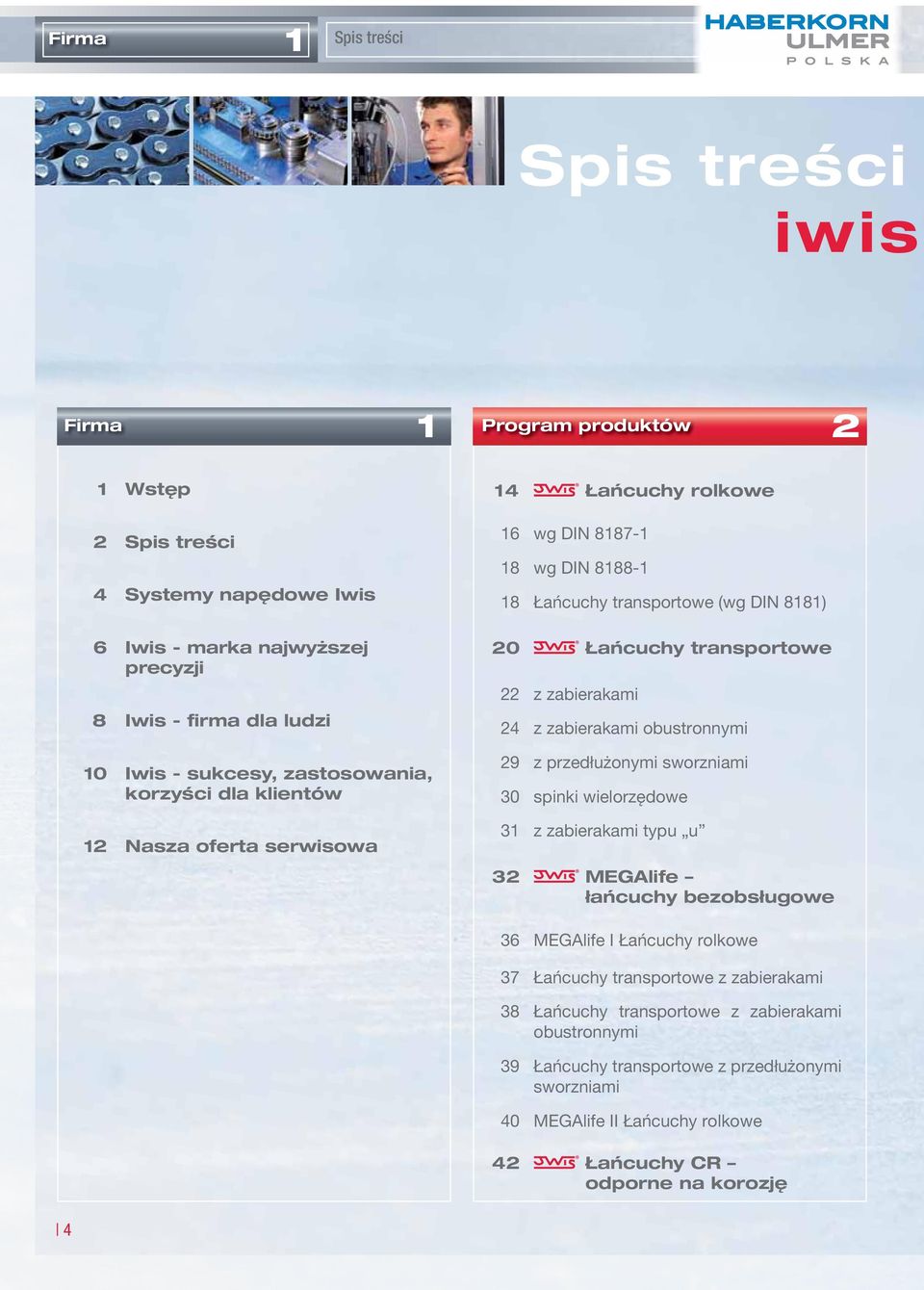 klientów 12 Nasza oferta serwisowa 29 z przedłużonymi sworzniami 30 spinki wielorzędowe 31 z zabierakami typu u 32 MEGAlife łańcuchy bezobsługowe 36 MEGAlife I Łańcuchy rolkowe 37 Łańcuchy