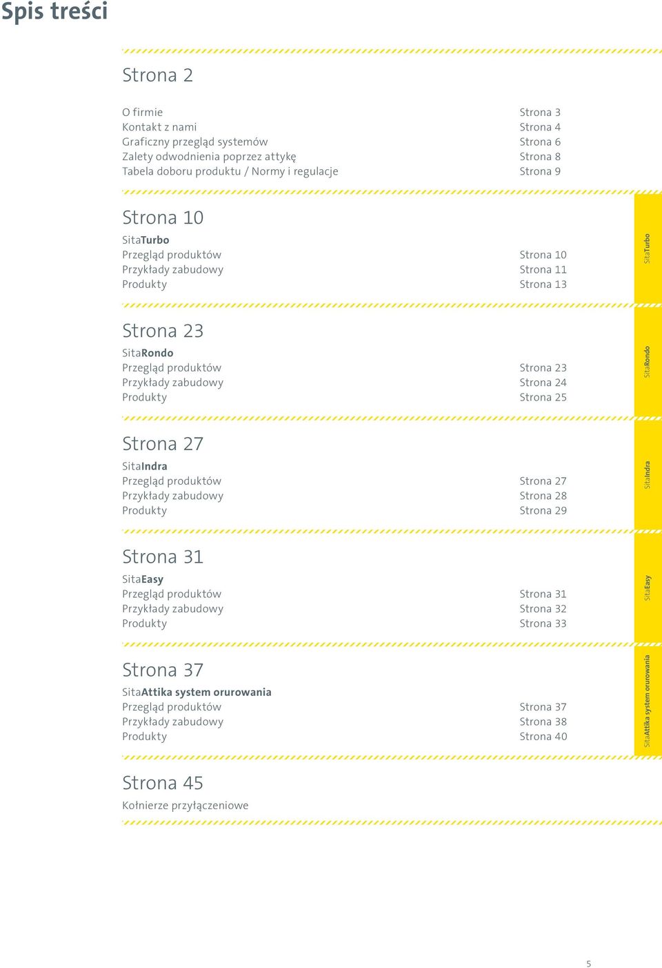 Strona 25 Strona 27 SitaIndra Przegląd produktów Strona 27 Przykłady zabudowy Strona 28 Produkty Strona 29 Strona 31 SitaEasy Przegląd produktów Strona 31 Przykłady zabudowy Strona 32 Produkty Strona