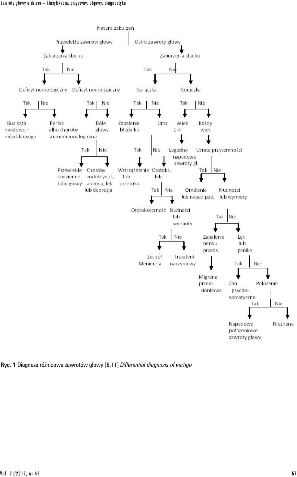 1 Diagnoza różnicowa zawrotów głowy [6,11]