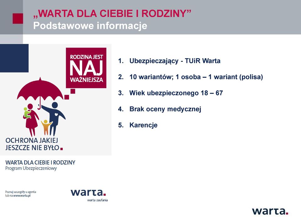 10 wariantów; 1 osoba 1 wariant (polisa) 3.