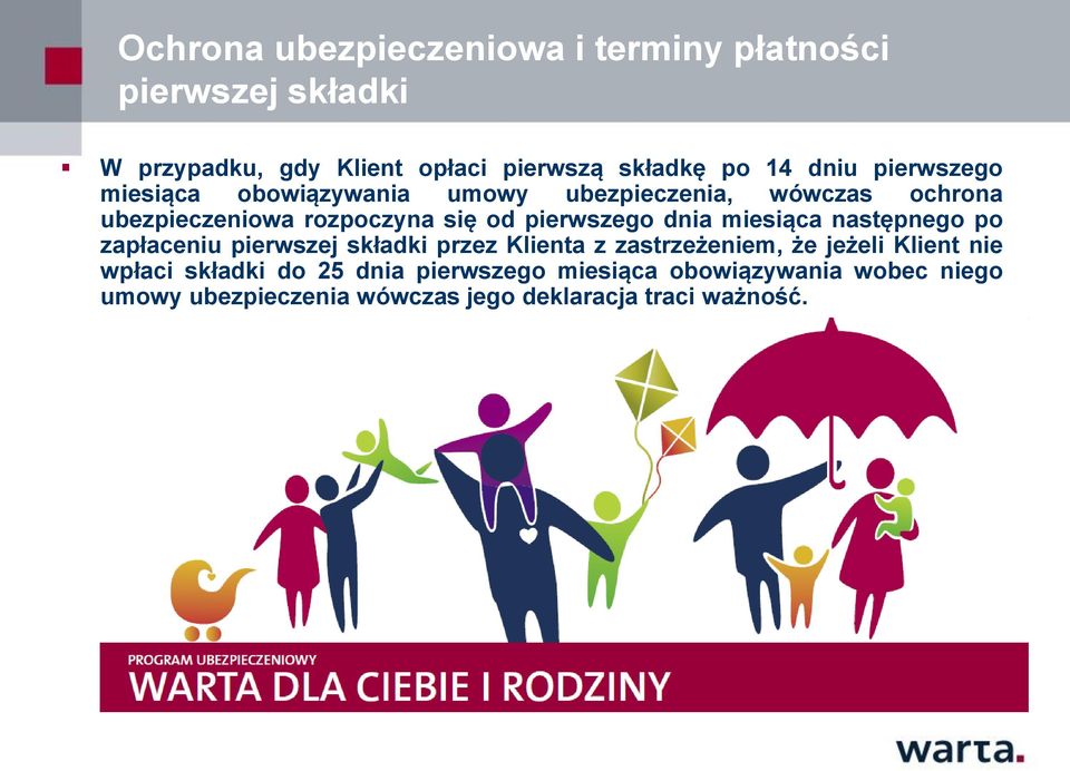pierwszego dnia miesiąca następnego po zapłaceniu pierwszej składki przez Klienta z zastrzeżeniem, że jeżeli Klient