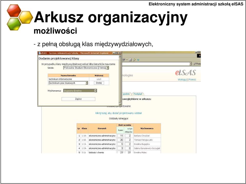 klas międzywydziałowych,