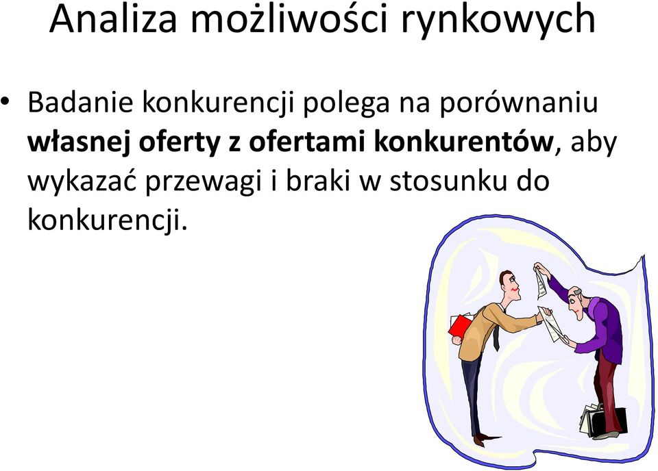 oferty z ofertami konkurentów, aby