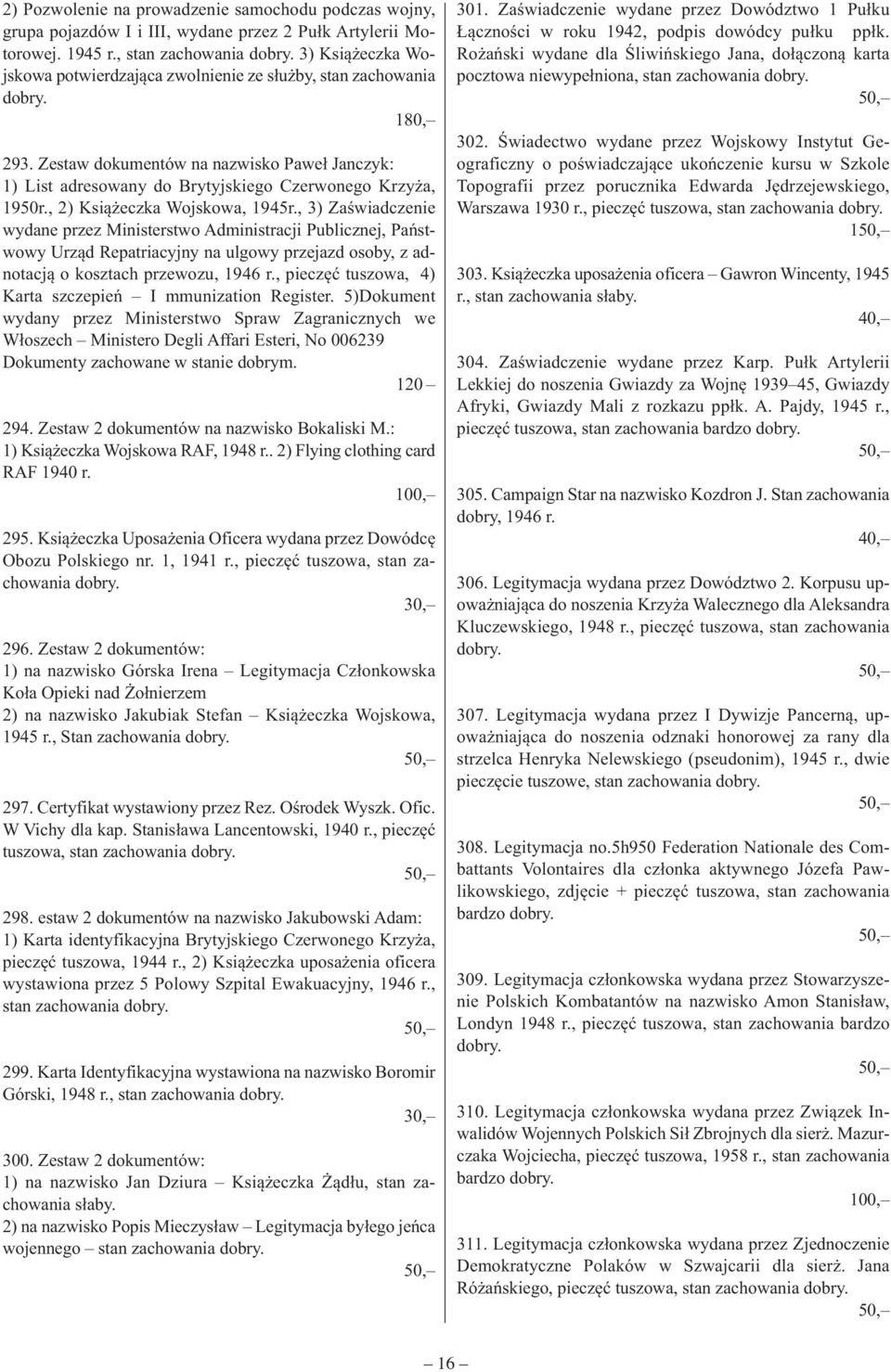 Zestaw dokumentów na nazwisko Paweł Janczyk: 1) List adresowany do Brytyjskiego Czerwonego Krzyża, 1950r., 2) Książeczka Wojskowa, 1945r.