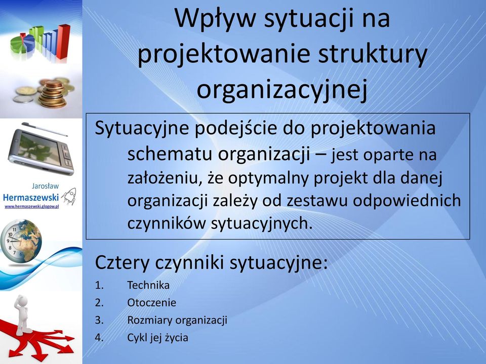 dla danej organizacji zależy od zestawu odpowiednich czynników sytuacyjnych.